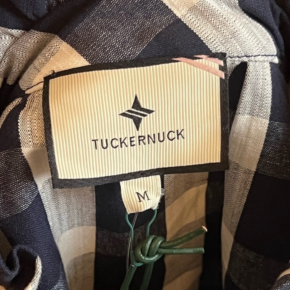 Tuckernuck Dress Tate Linen Blend‎ Navy Check Gingham Mini Sz M - Picture 4 of 11